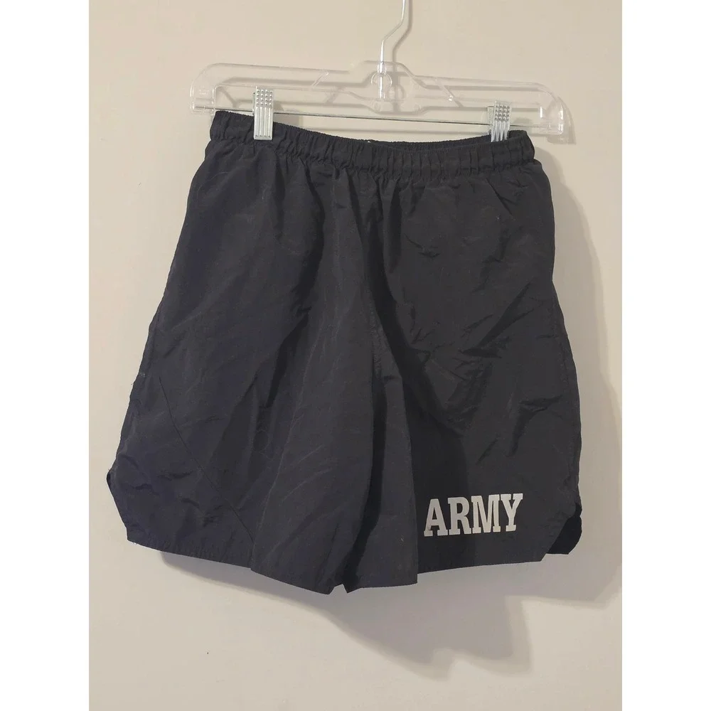 US Army PFU Physical Fitness Uniform Shorts Black Nylon Supplex Medium UNICOR
